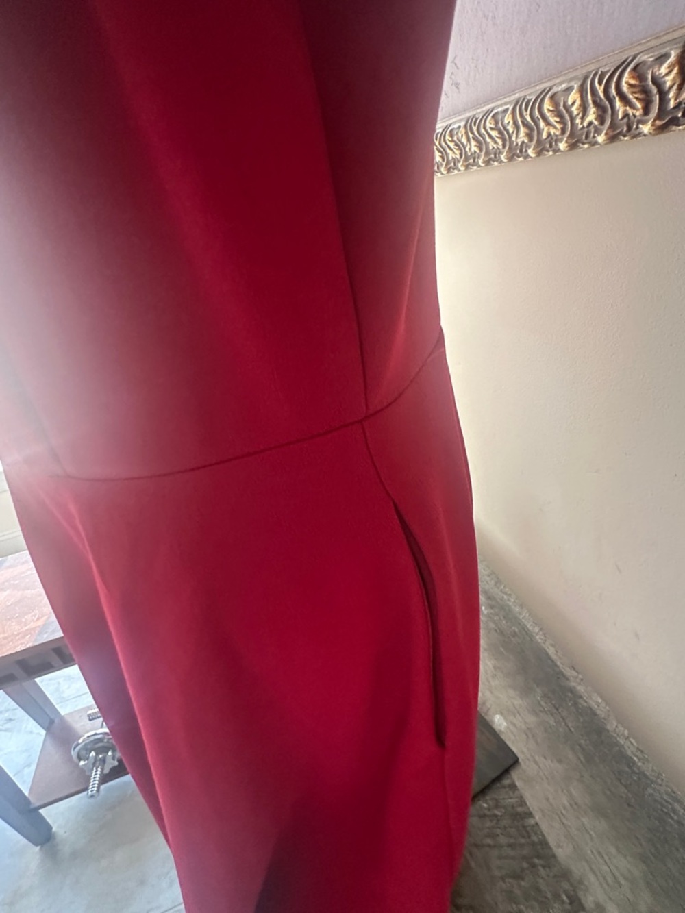 NWT Women’s Burgundy Fit-and-Flare Dress - Picture 4 of 4